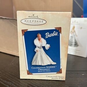 Hallmark Keepsake Barbie Ornament in White and Silver